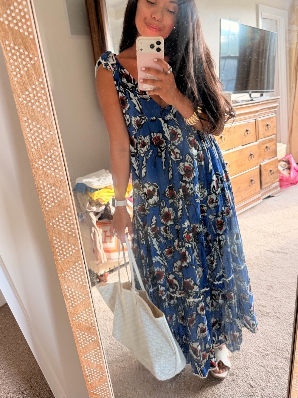 Ro’s Garden Blue Floral Tiered Maxi Dress - Picture 6 of 6